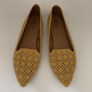 Seychelles (By Anthropologie) Mustard Yellow Perforated Flats - 8.5